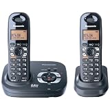 Panasonic 5.8 GHZ Expandable Digital Cordless Answering System - Dual Handset System (KX-TG4322B)