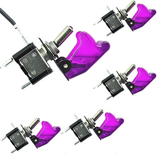 Atongmu Car Purple Cover Purple Led Switch Pack of 5