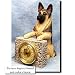 BLACK with TAN POINTS German Shepherd Dog Mantle Clock
