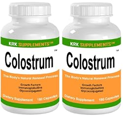 2 BOTTLES Colostrum 360 total Capsules Bovine Pre-Milk Protein Muscle 800mg serving KRK SUPPLEMENTS