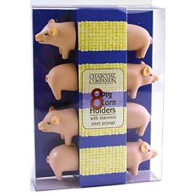 Charcoal Companion CC5008 Pig Corn Holders, 4 Pairs