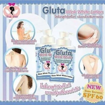 3 Bottle X Gluta Wink White Body Lotion with Sunscreen Spf 60 Whitening &amp; Collagen 300g.