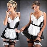 French Maid for Fun Costume in Plus Sizes 1x 2x 3x Black/White