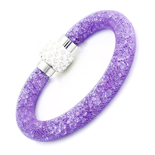 Charisma Shiny Rhinestone Crystal Stardust Mesh Magnetic Wrap Bangle Bracelet