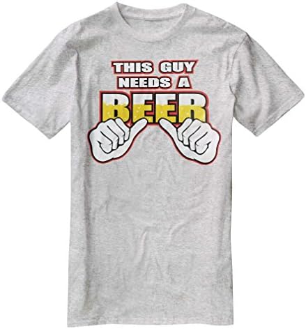 Nu Image B010 This Guy Needs A Beer Funny Humor T-Shirt Grey XXL