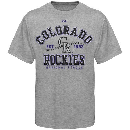 MLB Majestic Colorado Rockies Ash Dial It Up T-shirt MLB Majestic Colorado Rockies Ash Dial It Up T-shirt