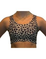Sports: Leopard Print Sports Bra (Adult L 38-40 in., Brown) - Gem Gear