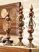 Set of 3 Table Finials in Antique Gold and Copper Finish