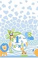 Blue Safari First Birthday Plastic Tablecloth, 84" x 54"