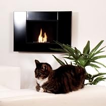 Bio-Ethanol Wandkamin Brandon Stahl schwarz
