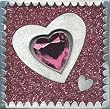 Heart Jewel Leather Luggage Tag