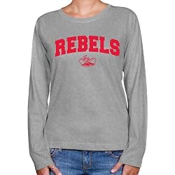 NCAA UNLV Runnin Rebels Ladies Ash Logo Arch Long Sleeve Classic Fit Tee