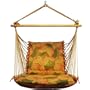 Algoma 1500-138134 Soft Comfort Cushion Hanging Chair, Leaves Dark Melon Print/Strada Text Melon Solid