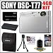 Sony Cybershot DSC-T77 10MP Digital Camera (Silver) + 4GB Accessory Kit