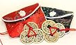 Amulet - Chinese Feng Shui Lucky Coins with Brocade Pouches - 2 sets