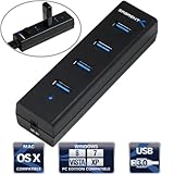 Sabrent 4 Port Portable USB 3.0 Hub for Ultra Book MacBook Air Windows 8 Tablet PC - Black (HB-RU34)