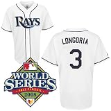 Apparel : Tampa Bay Rays Replica Evan Longoria Home Jersey w/2008 World Series Patch