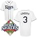 Tampa Bay Rays Evan Longoria Youth Home Replica Jersey with 2008 World Series Patch