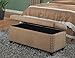 Coaster Classic Storage Bench with Nailhead Trim Design, Tan Microfiber