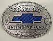 Cowboys Chevy Trucks  Enamel Pewter Buckle, Automotive Buckle