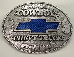 Cowboys Chevy Trucks  Enamel Pewter Buckle, Automotive Buckle