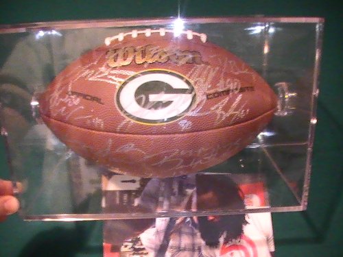 2011 GREEN BAY PACKERS Team Signed Autographed Football with Football Case Comes with Coa & Matching Holograms AARON RODGERS,GREG JENNINGS,JAMES JONES,AJ HAWK,CLAY MATTHEWS