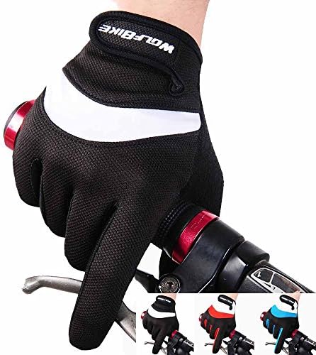 Fit Accessory Wolfbike Anti-slip Men Women Bicycle Full Finger Cycling Riding Match Race Hand Protect Adjustable Wrist Strap Gloves Luvas
