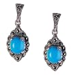 Gift Ideas for Girls Silver and Turquoise Earrings 1 inches