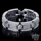 Mens Silver Plated Iced Out CZ Hip Hop Bracelet