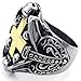 KONOV Jewelry Mens Stainless Steel Ring, Gothic Skull Cross, Gold Black Silver