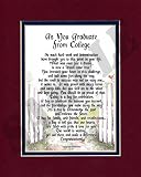 As You Graduate From College touching 8x10 poem, double-matted in burgundy over dark green. FAST shipping!