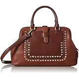 MG Collection Structure Studded Satchel Bag