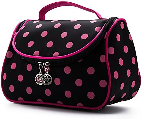 Cosmetic Bag, E-BLOOMY Polka Dots Series Toiletry Bag for Women (Mysterious Black)