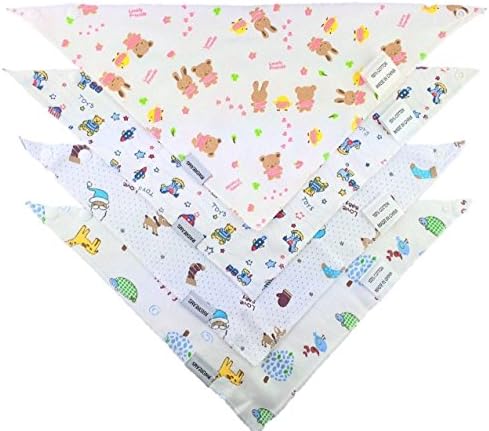 Rwdreams Bandana Drool Bibs for Baby Boy and Baby Girl - Unisex Gift Set of 4 Stylish Designs - Special Patterns - Organic Absorbent Cotton, Soft and Modern - Great Gift for Christmas