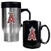 Los Angeles Angels MLB Stainless Steel Travel Mug & Black Ceramic Mug Set - Primary Logo by Great American Products