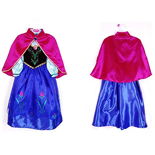 Anna Winter Dress Disney Frozen Inspired Costume CosplayKid Halloween 3T-10Y