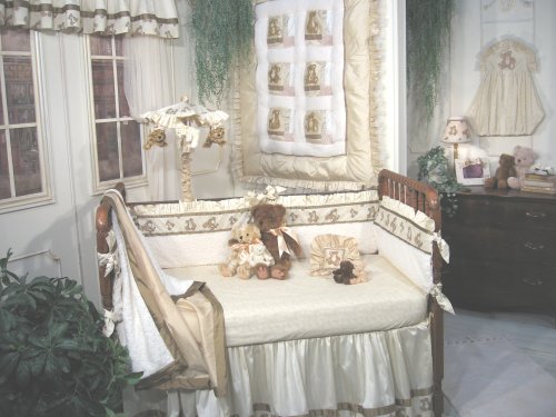 Jessica McClintock Baby Tapioca Teddy 5-Piece Crib Set - Cream and Brown