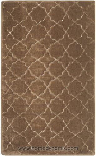 Spa Retreat Memory Foam Bath Mat/rug Set : Non Skid Backing, Soft Microfiber, Trellis Design (Mocha Brown, 20" x 30")