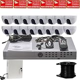 VideoSecu 16 Channel H.264 Network Web Security Camera CCTV DVR System, included 16 High-Resolution CCD Cameras, 1000GB Hard Drive, 18 Channel 12VDC Power Supply, 1000FT Siamese Cable 1Y7