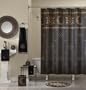 Sun Moon and Stars Black and Gold Fabric Shower Curtain - 70 in. W x 72 in. L