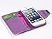 iPhone 5s Case,iPhone 5 Case,ULAK iPhone SE Wallet Case Synthetic Leather Wallet Case Stand with Card Slots for iPhone 5/5S/SE(Purple+White)
