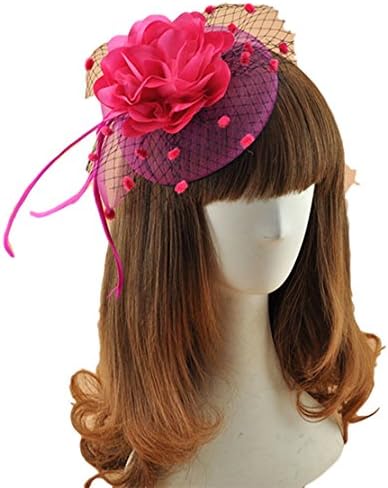 Fast Sister Women's Fascinators Flowers side clamp Feather Ascot Fascinator KF2 - rose