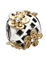Authentic Chamilia Charm "Flowering Lattice" Clear Swarovski 2210-0752