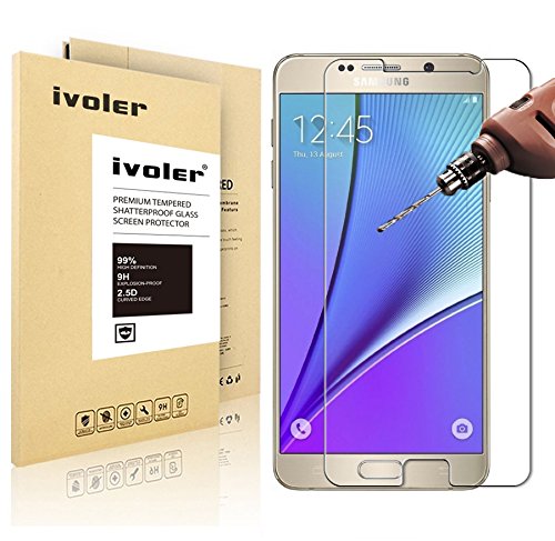 Note 5 Screen Protector- iVoler 0.2mm 2.5D [Tempered Glass] Screen Protector for Samsung Galaxy Note 5 - Lifetime Replacement Warranty [in Retail Packaging]