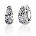 Romantic Radiance: Sterling Silver Couture Jewelry Hinged Post Earrings with Black CZ Diamonds