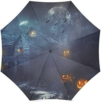 Popular Halloween Pumpkin Automatic Folding Travel Umbrella