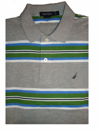 Men's Nautica Polo Shirt Short Sleeved Striped Many Sizes Available