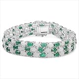 5x3mm Genuine Emerald Silver Bracelet (500000)