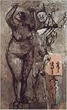 Marino Marini - Rotund Woman Size 15x25 by Marino Marini Framed with Gold Decor Wood Frame 1.25 inch width, 3/4 inch depth