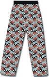 Adult Cotton Jersey Elastic Waist Sport Pants Grey with All Over Football Design